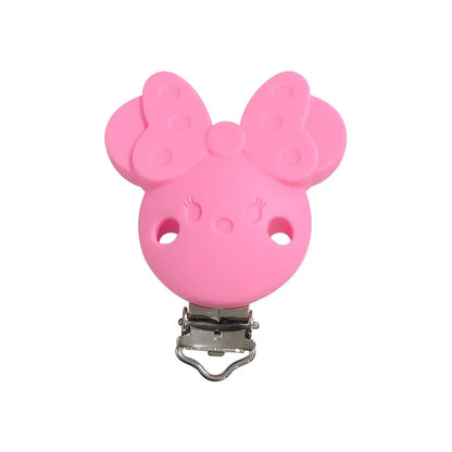 10pcs Silicone Cartoon Pacifier Clips Food Grade Silicone DIY Baby Teether Toy Necklace Pacifier Chain Dummy Clips