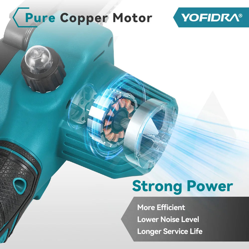 YOFIDRA 6 Inch Electric Chainsaw Cordless Oiler Garden Wood Cutting Logging Pruning Saw Power Tool For Makita 21V Battery Pin
