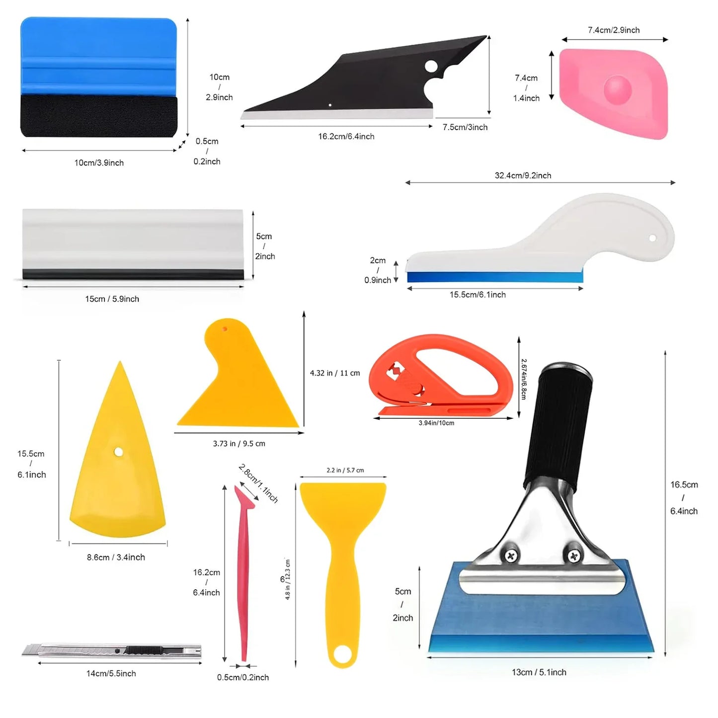 18/45/65pcs Window Tint Kit for Cars Vehicle Glass Protective Film Wrapping Set Vinyl Wrap Tools Window Tint Tools Car Film Kit