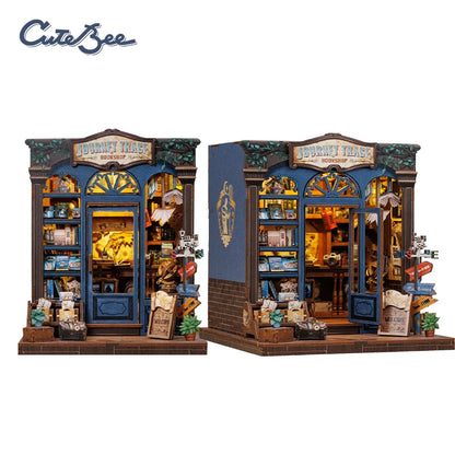 CUTEBEE Book Nook DIY Building Kit with Laser-Cut Precision Pieces 3D Wooden Puzzle  Collectible Desk Home Decor for Gift Idea