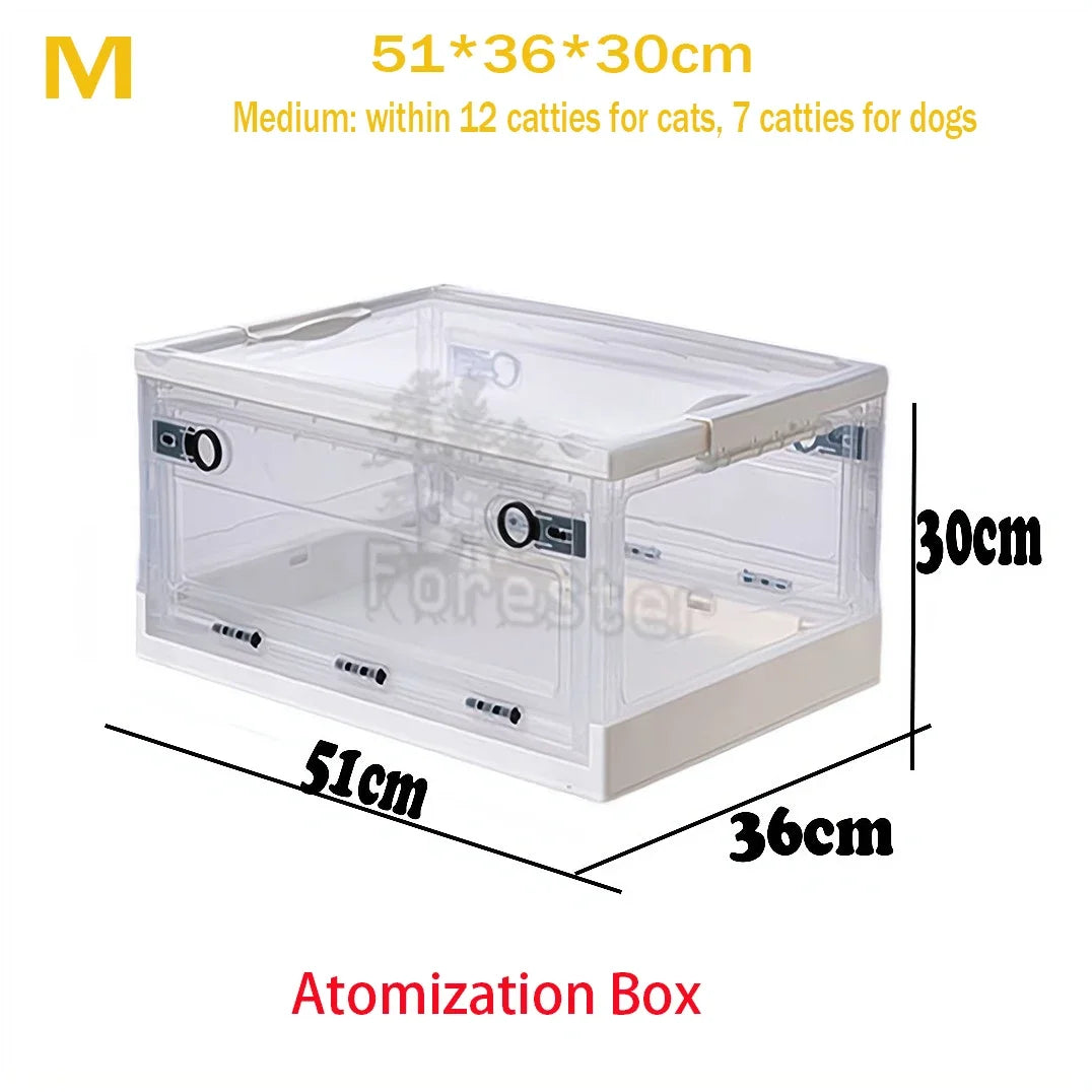 Pet Atomization Box Oxygen Room Foldable Easy To Carry Veterinary Nebulization Box Oxygen Cage for Veterinary Atomization Box