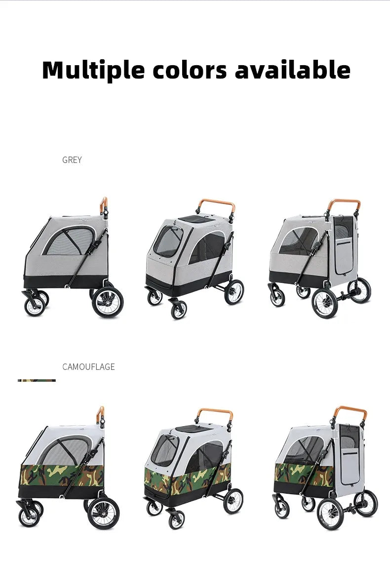 STLF(Ready to Ship) Manufacture Large Pet Stroller for Big Dog Safety Outdoor Walking Travel Foldable Trolley
