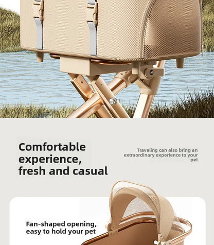 Portable Pet Separable Stroller One Click Easy Fold Cat Carrier Universal Compact Lightweight Baby Dog Travel Pushchair