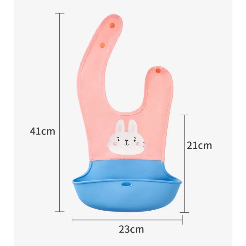 Kids Soft Waterproof Baby Silicone Bibs Cute Cartoon Printed Adjustable Girl Boy Children Lunch Newborn Feeding Stuff Bib Scarf