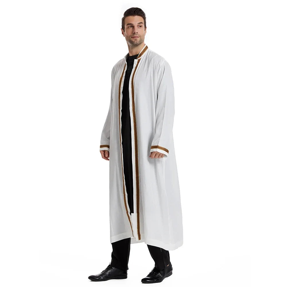 Dubai Saudi Muslim Men Open Abaya Kimono Dresses Turkey Eid Ramadan Islamic Kaftan Arabic Long Robe Caftan Jubba Thobe Clothing