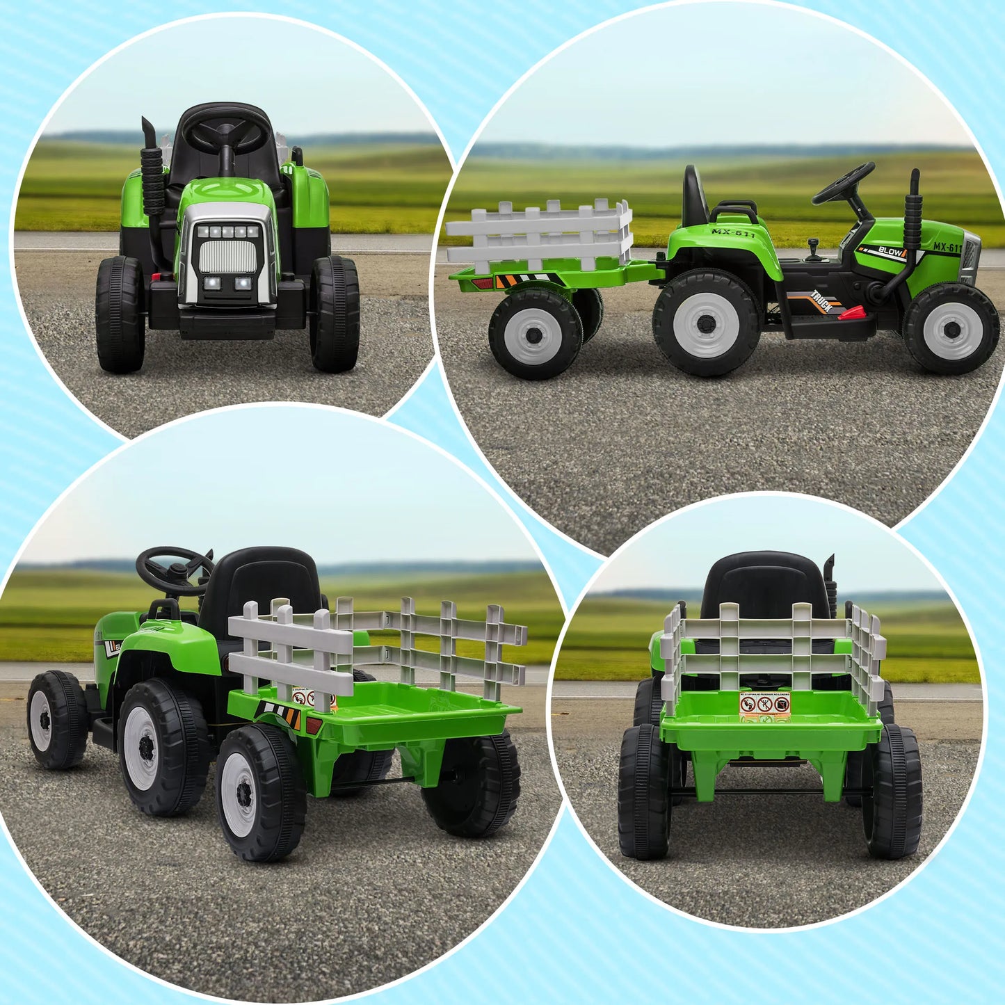 Electric Car for Children, Tractor for Children, with Parental Remote Control, Size 136.5x50x52.5 cm