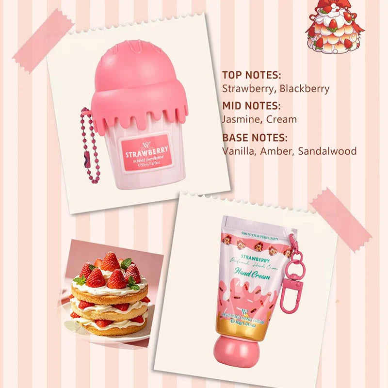 Dubai Arabia Gourmet Eau De Toilette 50ml Cherry Croissant Strawberry Chocolate Scent Cute Delicate Pendant Body Perfume Spray