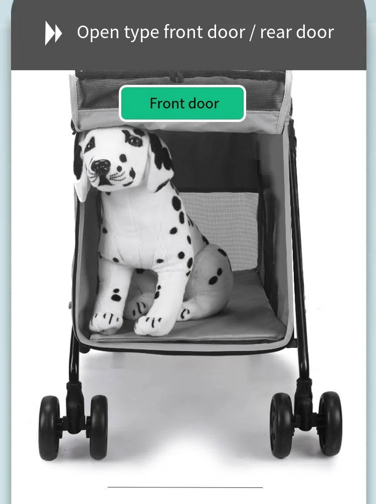 Medium To Large Dog Pet Stroller Multifunctional and Foldable Suitable for Outdoor Travel, Large Size for Commuting and Portable