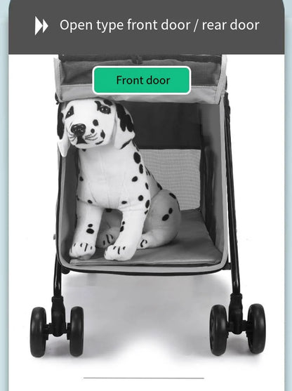 Medium To Large Dog Pet Stroller Multifunctional and Foldable Suitable for Outdoor Travel, Large Size for Commuting and Portable