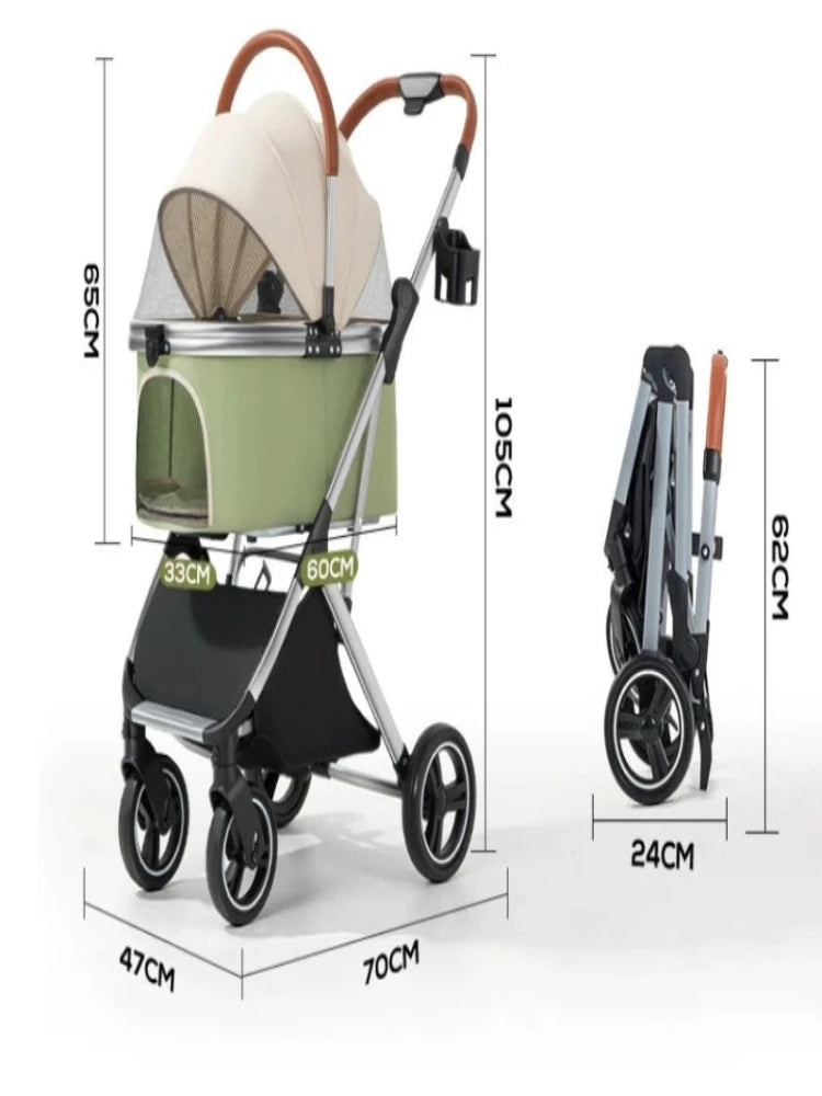 Lightweight Pet Strollers Carrier Car Foldable Travel Carrier for Cat Dog Detachable Pet Strollers Portable Pet Carrier Bag