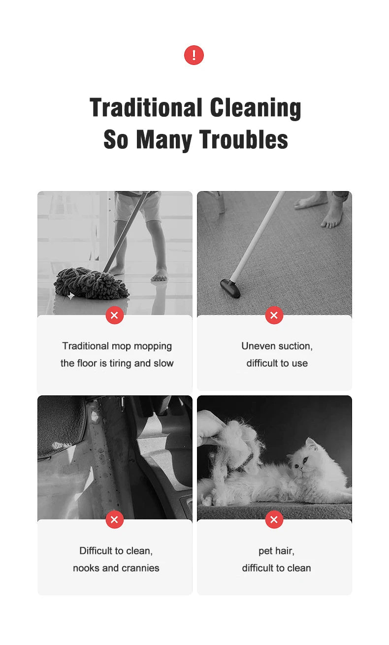 Vacuum Cleaner Portable Wireless Hand Held Cleaner Powerful Cleaning Machine Car Home Appliance for Dust Pet Hair