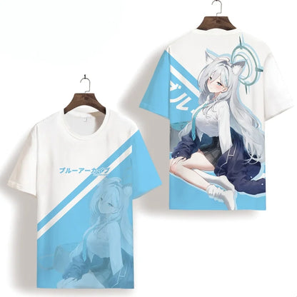 Takanashi Hoshino Game Blue Archive Cosplay T-shirts 3D Print Anime Cartoon Tees Summer Men Women Harajuku Y2k Short Sleeve Tops