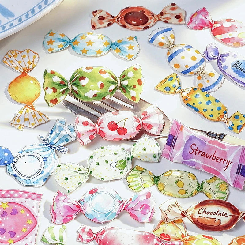 Candy Shaped Sticker Pack, Sweet Style Stickers for Junk Journal Decoration, Decorative Stickers for Water Cups, Photo Frames