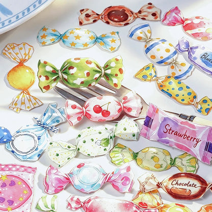 Candy Shaped Sticker Pack, Sweet Style Stickers for Junk Journal Decoration, Decorative Stickers for Water Cups, Photo Frames