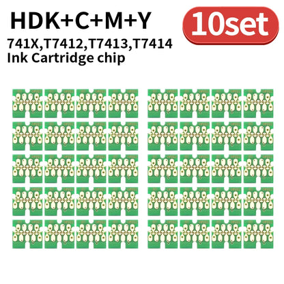 1set~50set T741X-T7414 T7411 T741X Ink Tank Chip For Epson SureColor F6200  F6270 F7270 F9270 F9300 F9330 F9340 F9360 F9370 CHIP