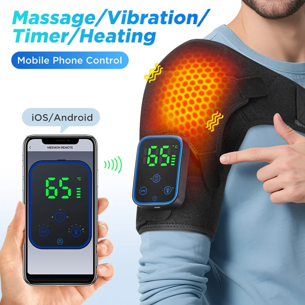 Electric Shoulder Heating Pad 3-Speed Vibration Muscle Relax Belt Thermal Massager Shoulder Neck Health Care Support Brace