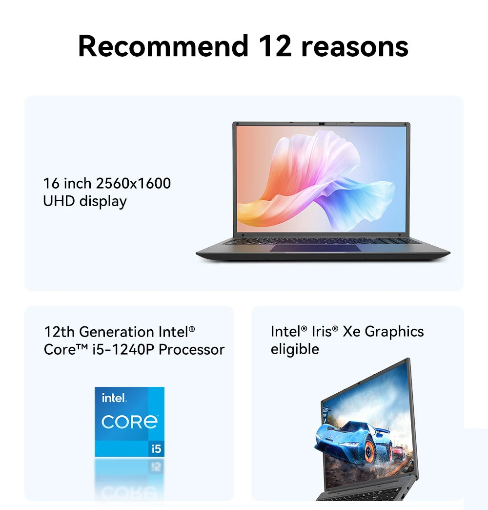 Adreamer 16 Inch Laptop LeoBook16S 2560*1600 IPS 60Hz CPU Intel Core i5-1240P 16GB RAM SSD 1TB 16" Business Desktop Laptop
