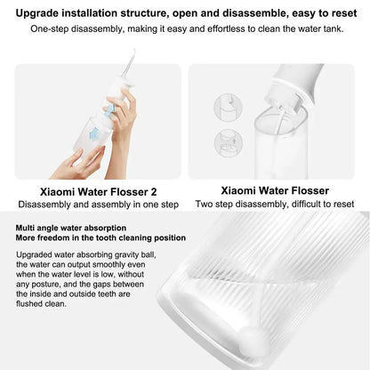 New MIJIA Portable Oral Irrigator 2 Dental Teeth Whitening Flosser bucal tooth Cleaner vibration waterpulse Water Thread