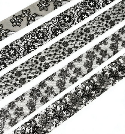10 Rolls 2.5*50cm New Black White Lace Transfer Foil Nail Art Sexy Full Wraps Flower Glue Adhesive DIY Manicure Styling Tools