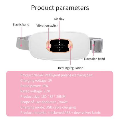 Women Menstrual Heating Pads Effective Hot Compress Period Relief Belt Rechargeable Heated Waist Massager Gifts for Female