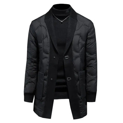 High quality 2025 Winter 90% White Duck New Fashion British Style Casual Loose Slim Mid-length Down Jacket