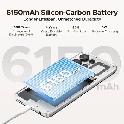 Global Version DOOGEE Note56 X Smartphone Android 16 24GB RAM(3GB+21GB) 64GB ROM 6.56'' Screen 6150mAh Battery Mobile Phone