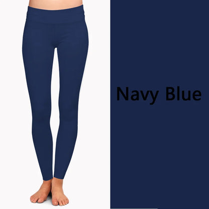 LETSFIND Fashion Women Slim Stretch Leggings Solid Navy Blue High Waist Comfortable Breathe Freely Sexy Fitness Leggings