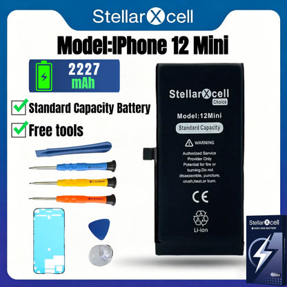 StellarXcell Choice Battery for iPhone 11 12 13 14 15 Mini Plus Pro Promax Original Capacity Replacement Bateria High Quality