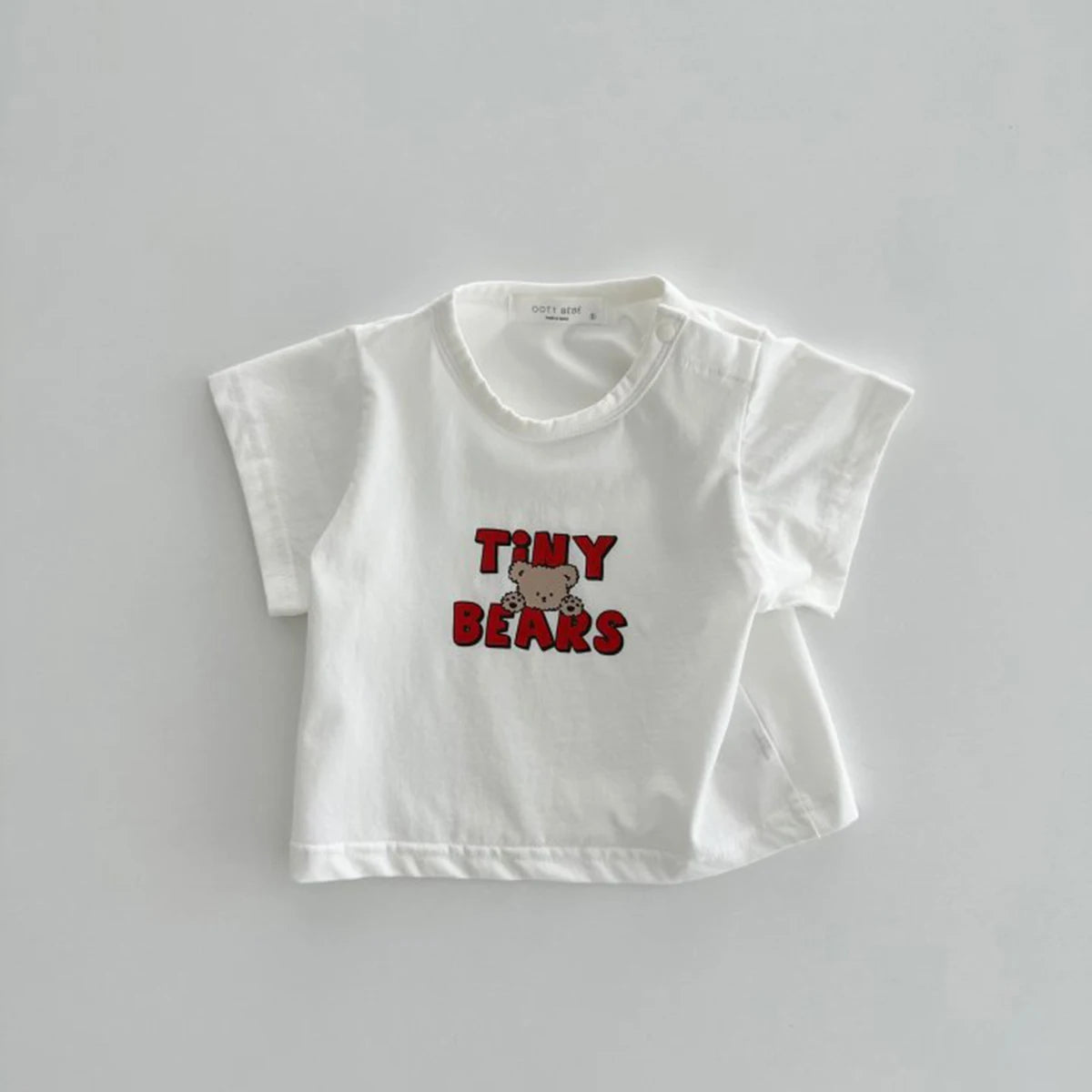 Summer Newborn Infant Baby Girls English Bear Printing Pullover T-Shirt Kids One-Piece Fashion Baby Clothing