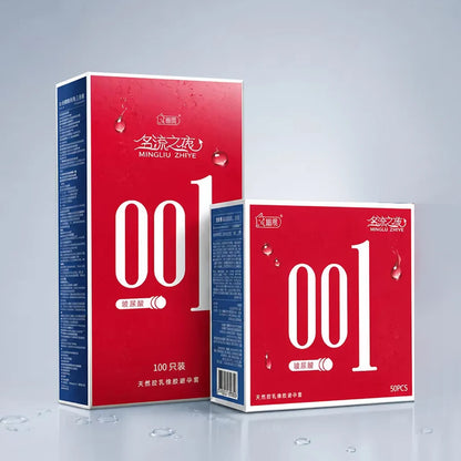 50pcs 0.01 Ultra Thin Condoms Latex Safe Sex Protection Lubricated Contraceptive Male Adult Products