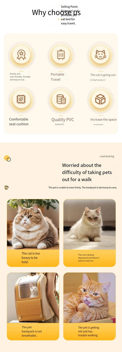 2026 Pet Trolley Luggage Portable Pet Outing Bag Transparent Space Cabin Pet Cart Handheld Cat Bag