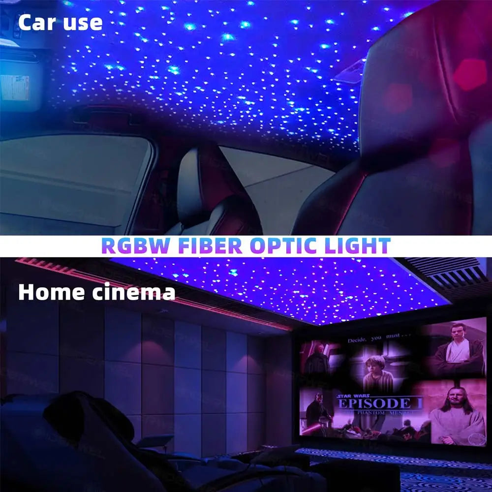 RGBW 1/2/4 split machine Car Roof Star Light APP Control Fiber Optic Star Ceiling Light Starry Sky ceiling for Car Home