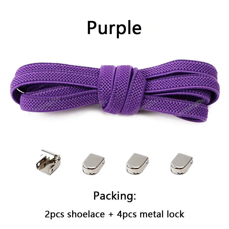No tie Shoe laces Elastic laces Sneakers Flat Shoelaces without ties Quick Shoelace for Shoes Kids Adult One Size fits All Shoes