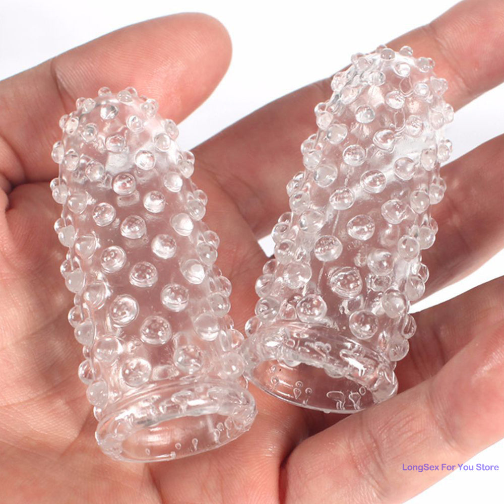 Finger Condoms Adult Sex Toys Spike Condom Women Stimulation Female Vagina Clitoris Silicone dotted Finger Coats Adult supplies