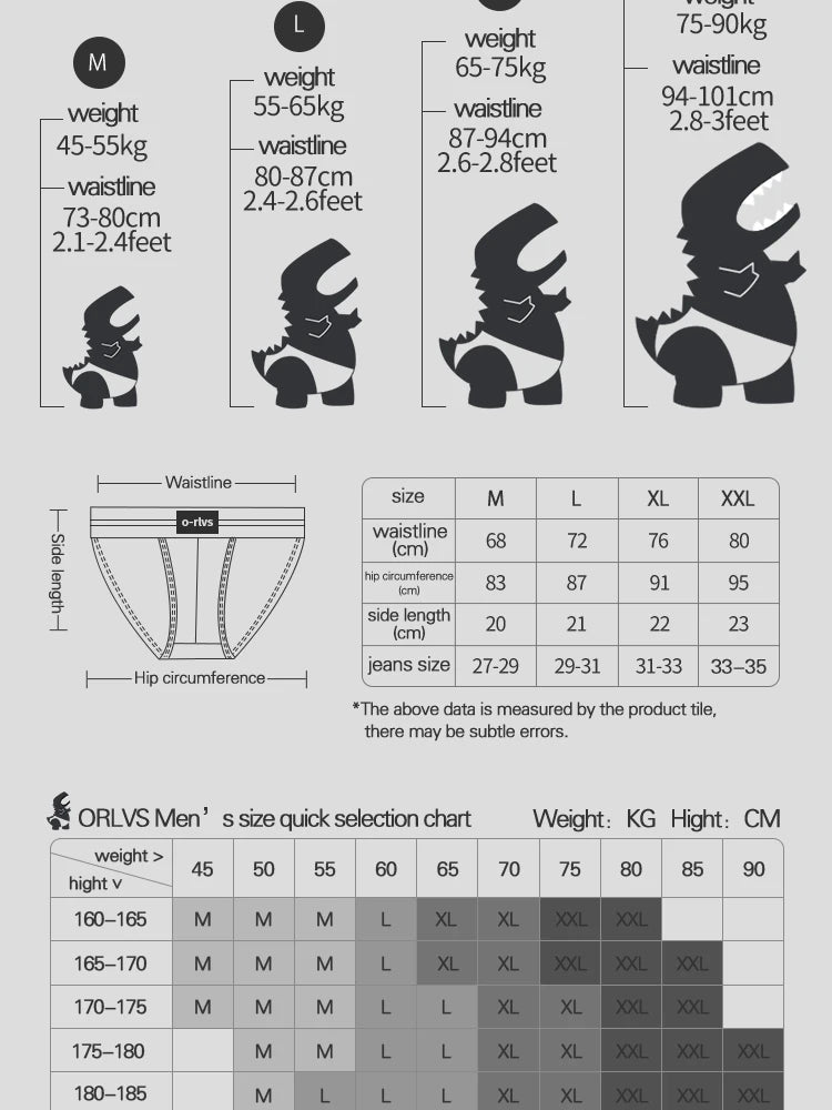 ORLVS Briefs Male Seamless Hip Design Mens Underwaer Super Large Wide 5cm Elastic Band Independent Codpiece Boy Short Pants