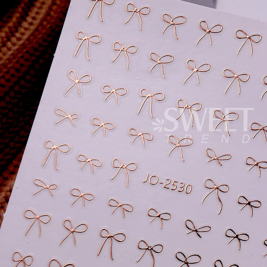 6pcs/set 3D Small Bow Ribbon Bowknot Y2K Nail Sticker Mini Kawaii Japanese Adhesive Decal Valentine's Simple Nail Manicure Decor