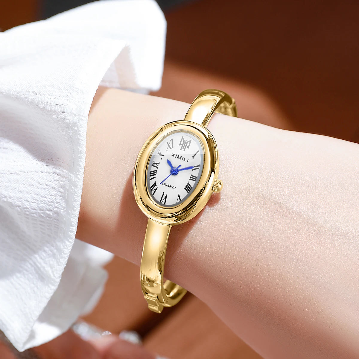 Elegant Oval Roma Dial Women Quartz Watch Fashion Bracelet Strap Ladies Wristwatch Reloj Mujer Girls Clock Gift