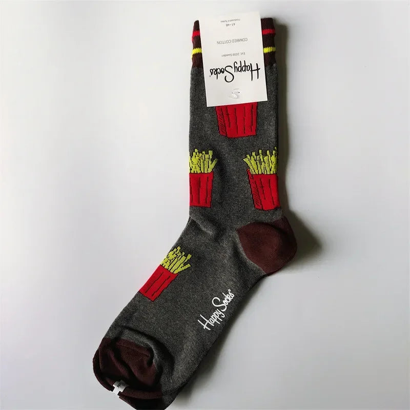 Cotton Happy Socks Men's Classic Crew Sock Shoe Size 10 - 13 Soft