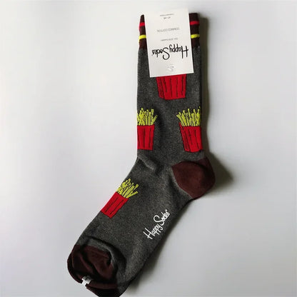 Cotton Happy Socks Men's Classic Crew Sock Shoe Size 10 - 13 Soft