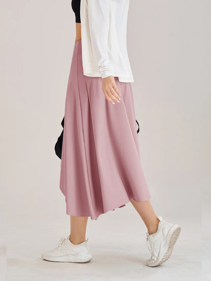 Summer Women Golf Tennis Dance Fitness Long Skirts Quick Drying Solid Female Lining High Waist Long Skirts Shorts