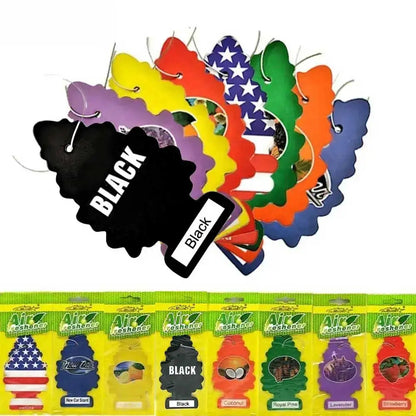 3-80pcs Christmas Tree Car Air Freshener Natural Aromatherapy Tea Paper Hanging Perfume Vanilla Auto Parts Interior