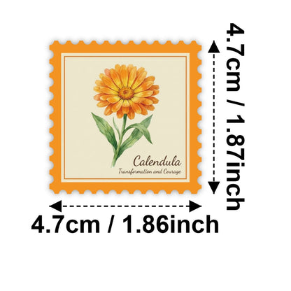 10/30/50PCS Stamp Style Literary Flowers Stickers Book DIY Skateboard Toys Guitar Luggage Suitcase Decoration Graffiti Sticker