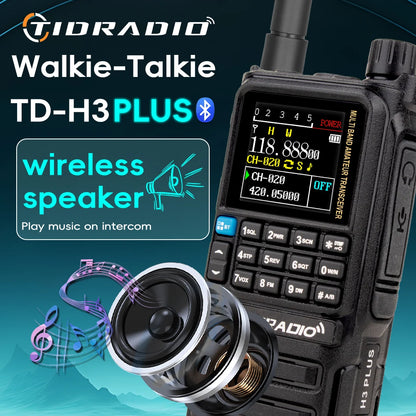 TIDRADIO H3 Plus Long Range Walkie Talkies Wireless Programming Air Band Long Range Tow Way Radio Frequency Copy Station