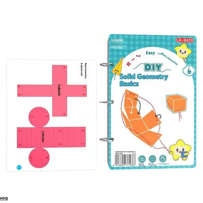 Montessori Educational 3D Geometry Quiet Book Set for Kids - DIY Math Learning Tracing Workbook for Spatial Thinking Training