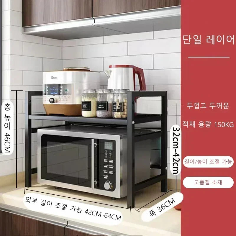 Household Microwave Oven Rack Kitchen Countertop Oven Rack Seasoning Storage Rack Holder Stand Storage Furniture