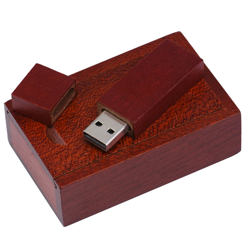 JASTER Free Custom Logo Photography Wedding Gift USB Flash Drive 128GB Wooden 64GB Box Pen Drive Maple Memory Stick 32GB 4G 16GB