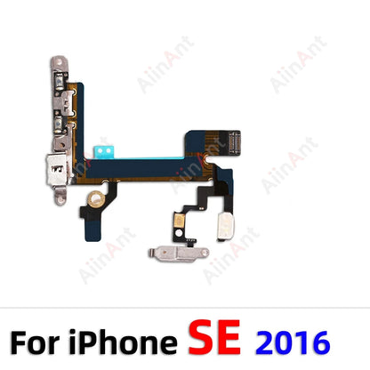 AiinAnt FlashLight Buttons Volume Power Flex Cable For iPhone 11 Pro X XR Xs Max 5s SE 6s 7 8 Plus SE 2 3 2020 2022 Repair Parts