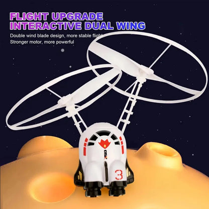 Mini Astronaut Drone Cartoon Spaceman Flying Robot Toys with USB Charging Hand Control Helicopter Toys for Kids Xmas Gift