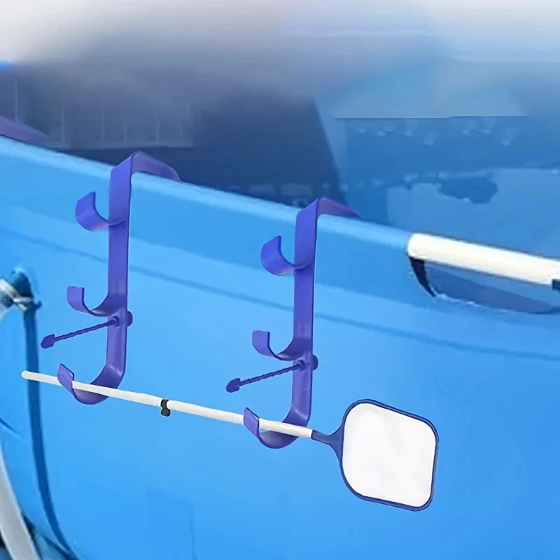 Pool Leaf Skimmer Net Holder Adjustable Telescopic Pole Hanger Above Ground Pool Outdoor Hot Tub Poolside Cleaning Accessories