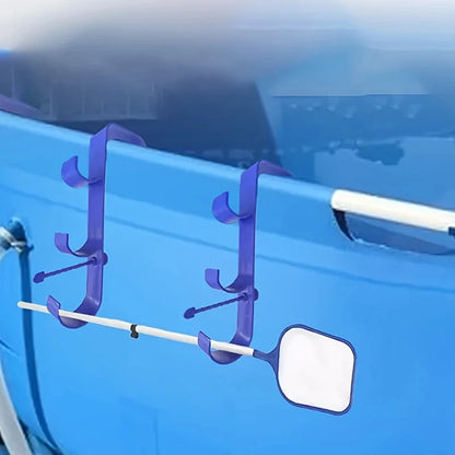Pool Leaf Skimmer Net Holder Adjustable Telescopic Pole Hanger Above Ground Pool Outdoor Hot Tub Poolside Cleaning Accessories
